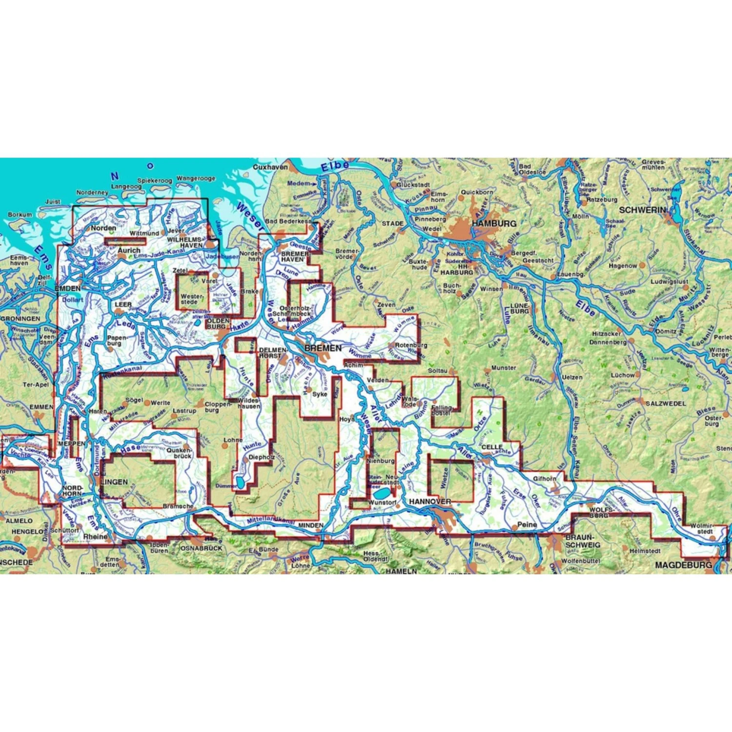 TOURENATLAS TA2 WASSERWANDERN 02 WESER-EMS - Wasserkarte 2 TOURENATLAS TA2 WASSERWANDERN 02 WESER-EMS - Wasserkarte - Image 2
