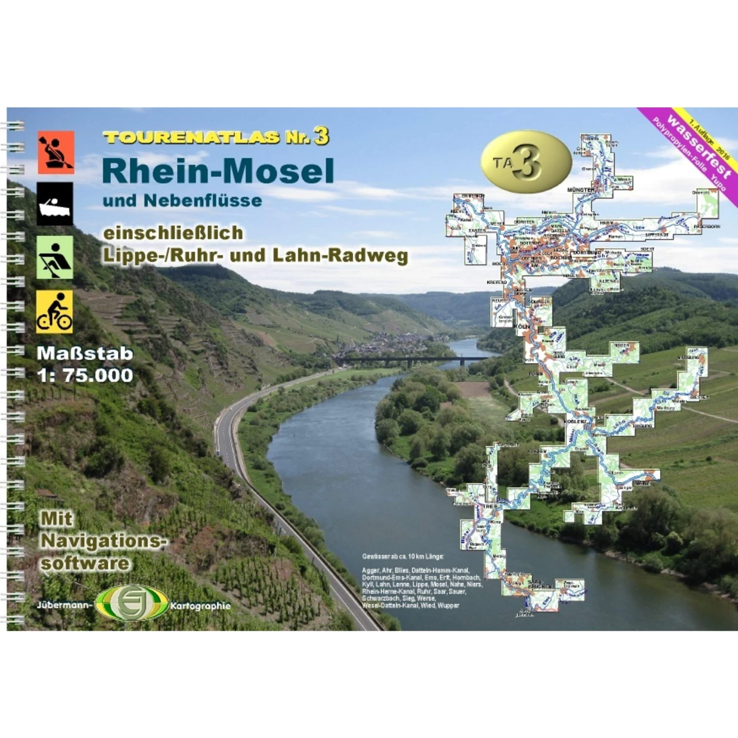 TOURENATLAS TA3 WASSERWANDERN 03 RHEIN-MOSEL - Wasserkarte 1 TOURENATLAS TA3 WASSERWANDERN 03 RHEIN-MOSEL - Wasserkarte